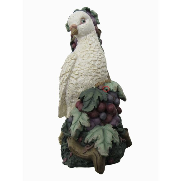 White Dove CANDLE HOLDER Grape Vine Detailing 1997 Resin Home Decor 8 Inches - Picture 2 of 10